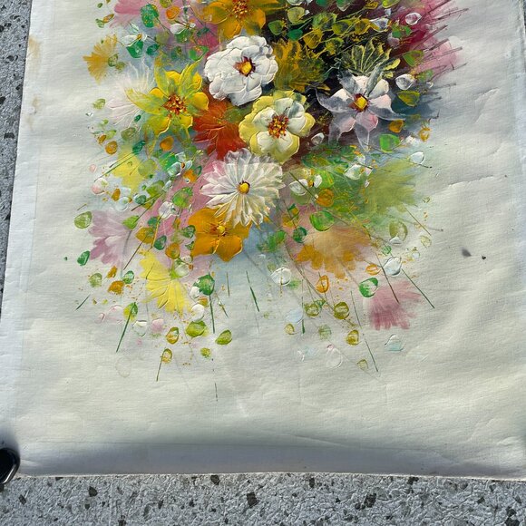 Impressionist Palette Knife Painting Daisies Wildflowers Buttercups Pastels Lot - Picture 2 of 7